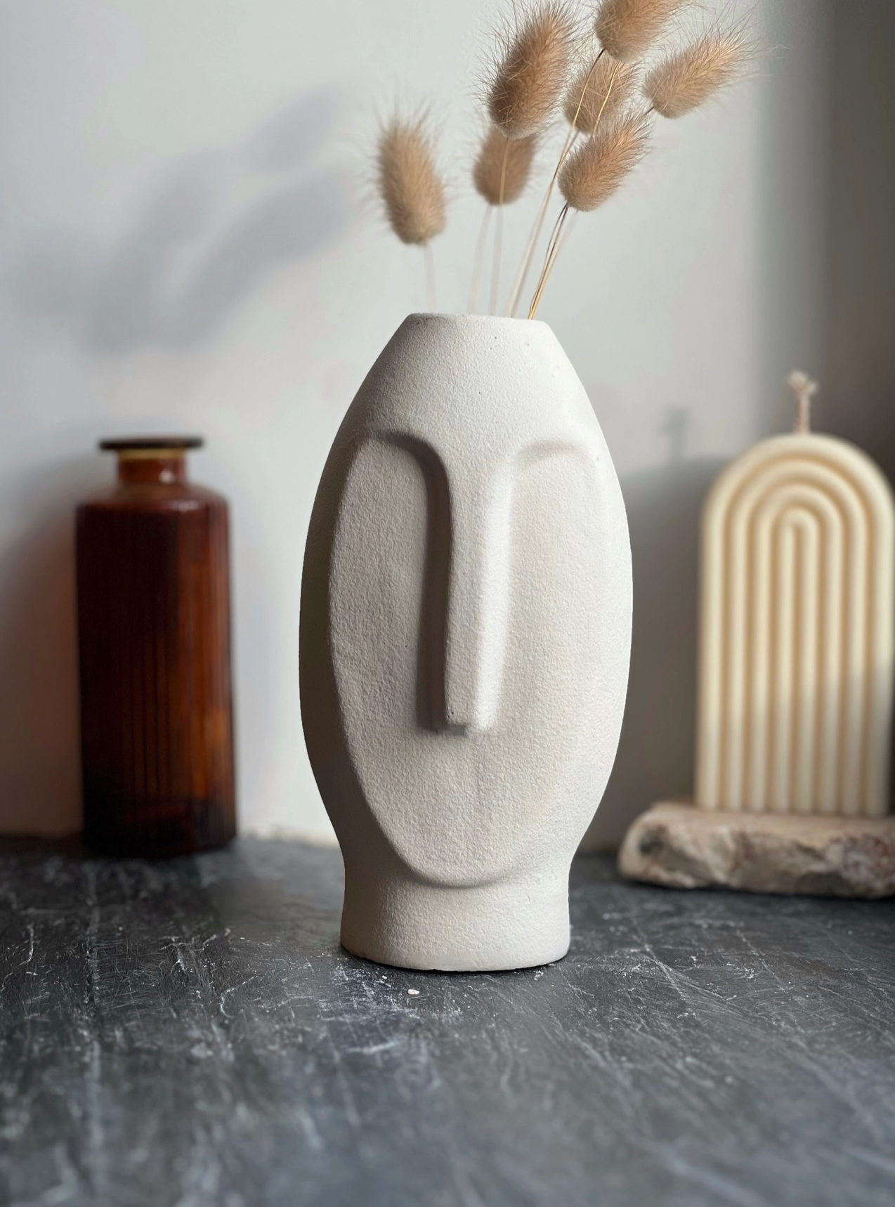 Vase Rudel en Jesmonite, design contemporain marbré