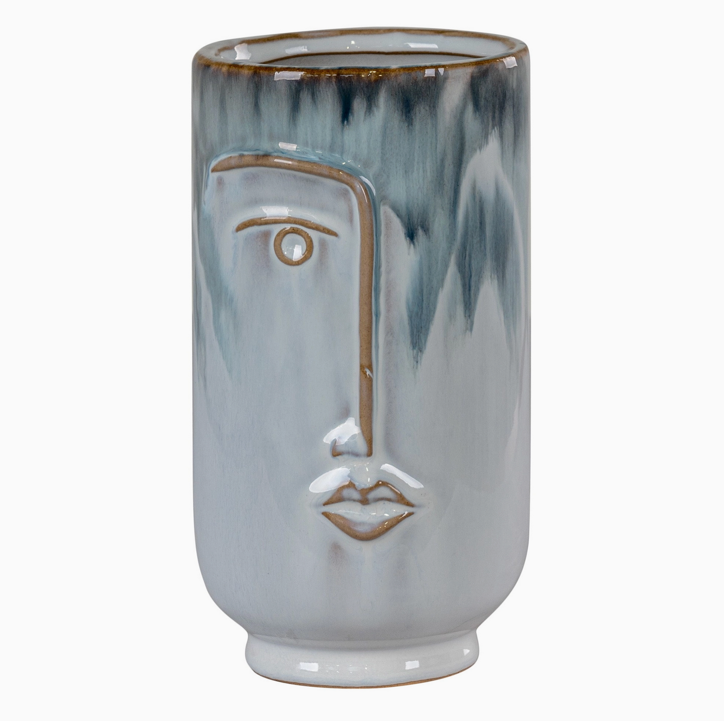 Vase visage au design sculptural artistique