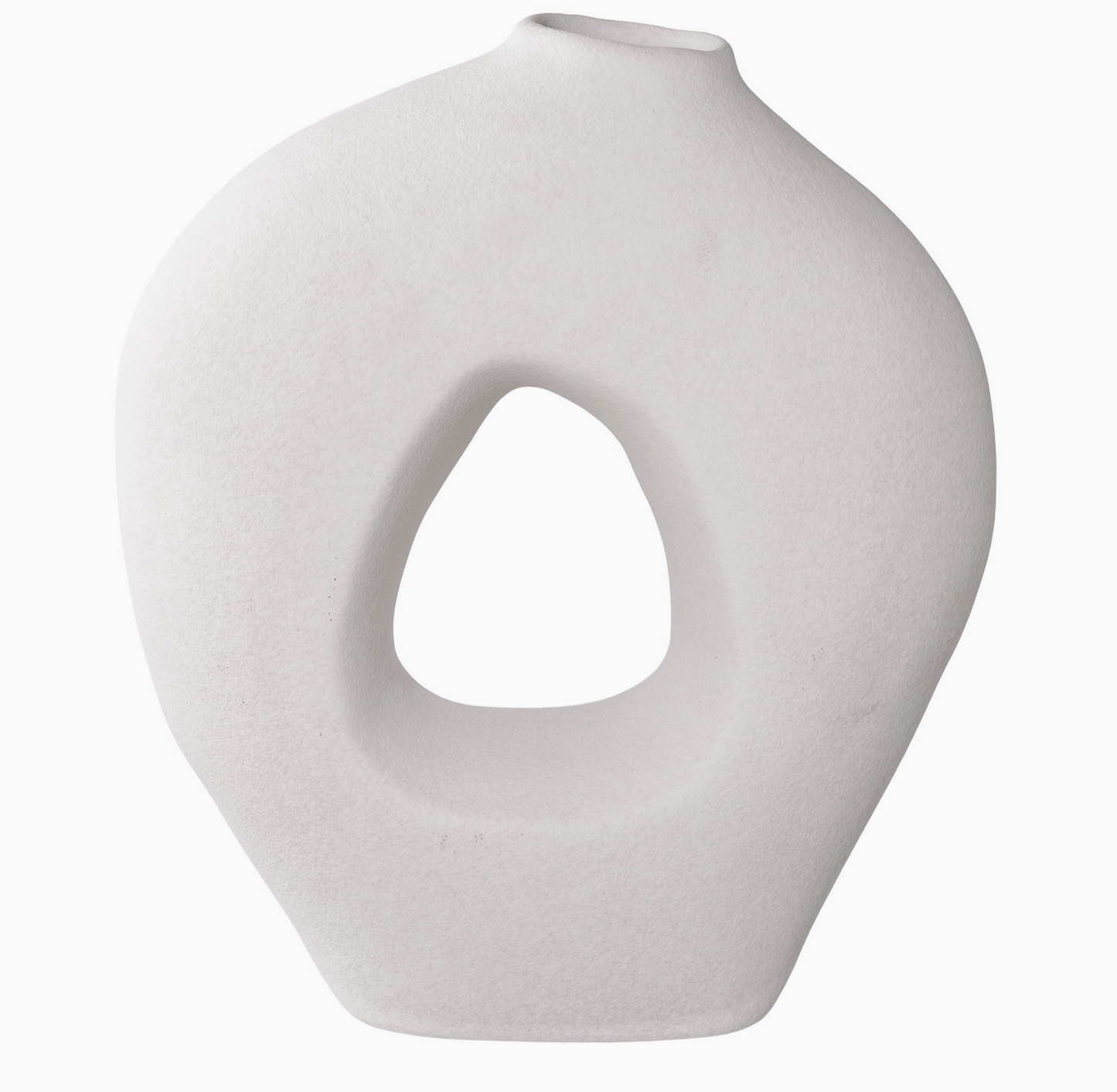 Vase en céramique blanc au design épuré et minimaliste