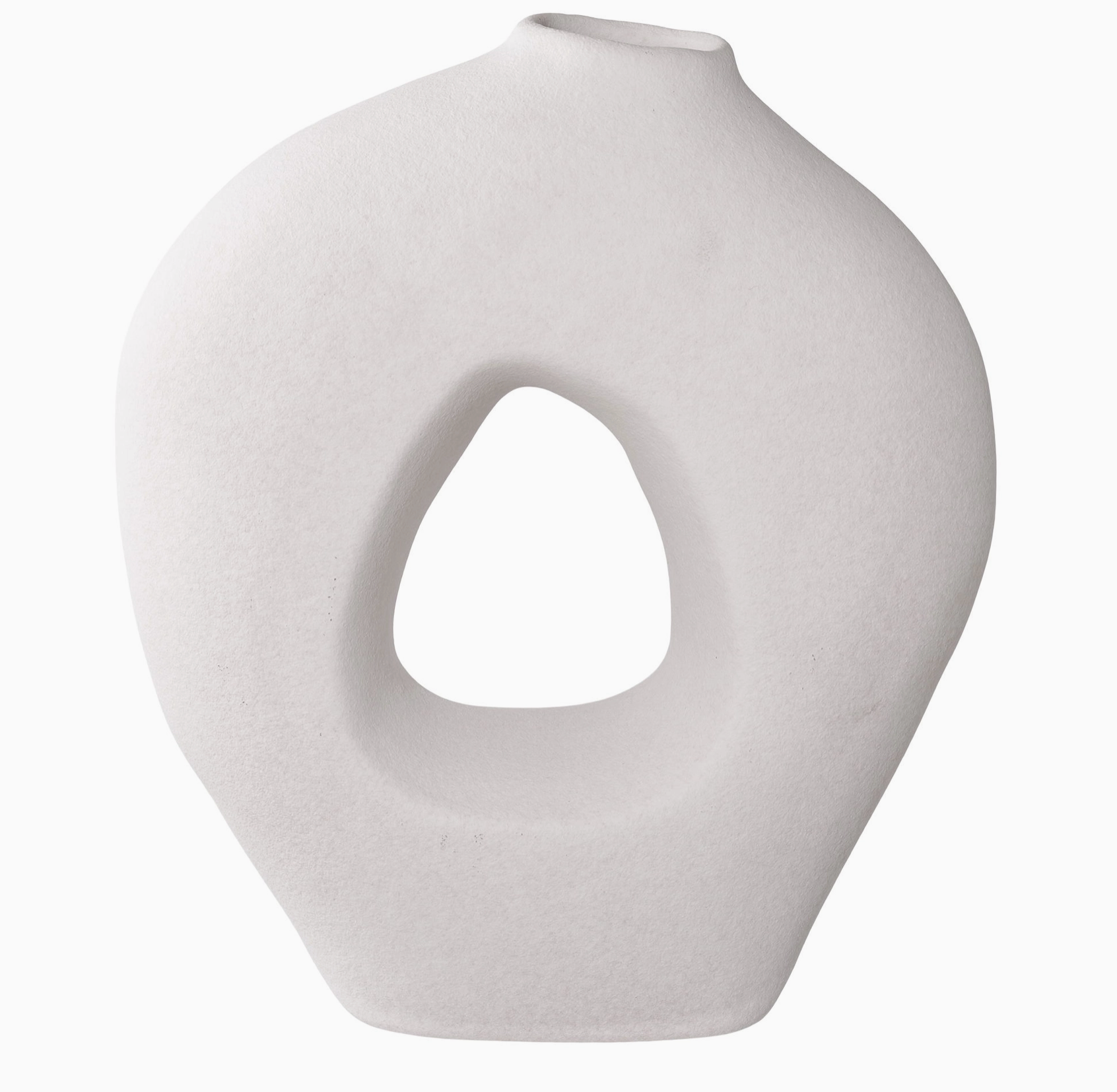 Vase en céramique blanc au design épuré et minimaliste