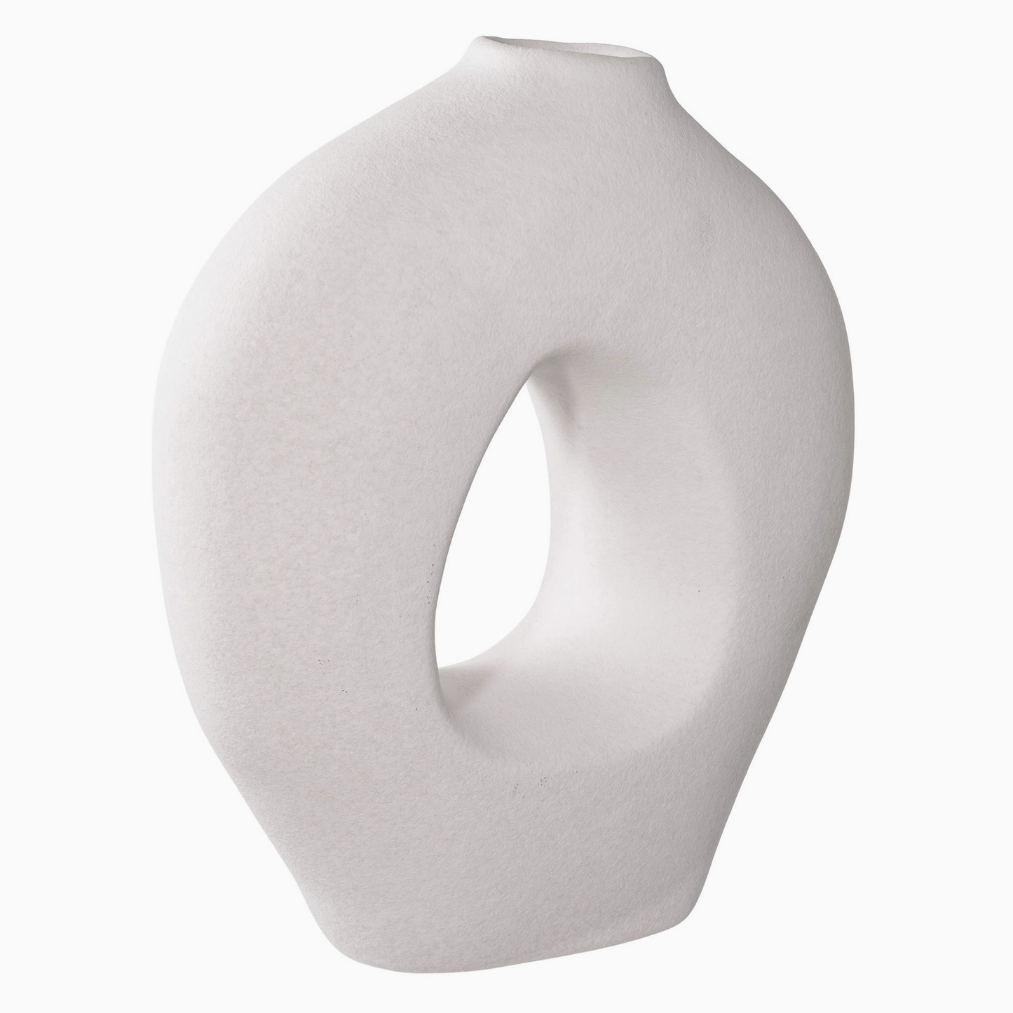 Vase céramique blanc vu de face, silhouette élégante
