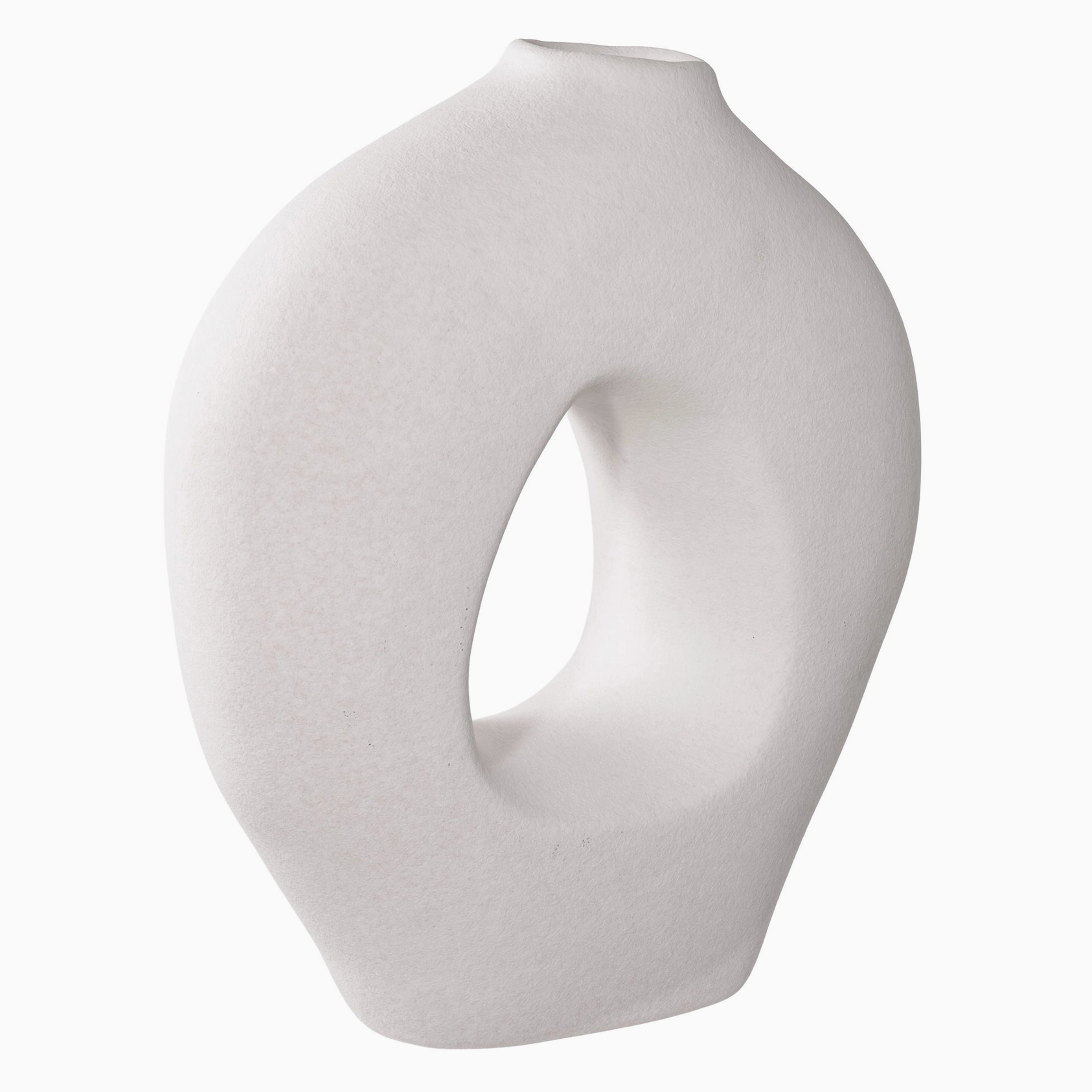 Vase céramique blanc vu de face, silhouette élégante