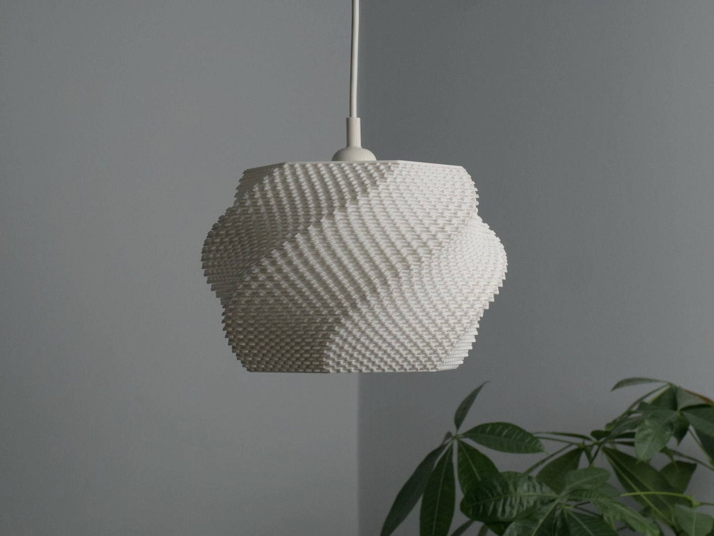 Abat-jour Wave M en orange, luminaire au design fluide